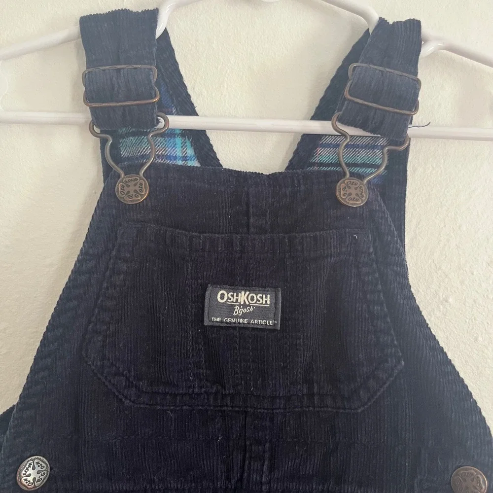 OshKosh B'gosh VestPak Navy Blue Corduroy Overalls Kids 6-9 Months